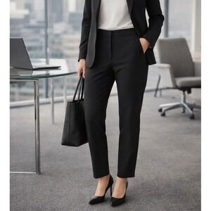 Lululemon On The Move Women Trouser Pant Size 4 Mid Rise Pockets Black Tapered